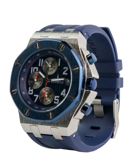 Pinnacle <br/>Salute Watch <br/><b>Silver & Blue 43mm</b>
