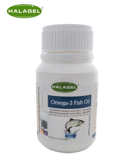 Halagel <br/> <b>Omega-3 Fish Oil (03/2024)<br/> </b> 500mg 60pcs Bovine Softgels