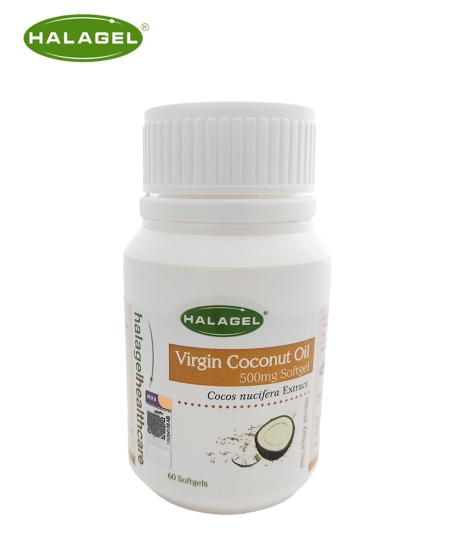 Halagel <br/> <b>Virgin Coconut Oil (04/2023)<br/> </b> 500mg 60pcs Bovine Softgels