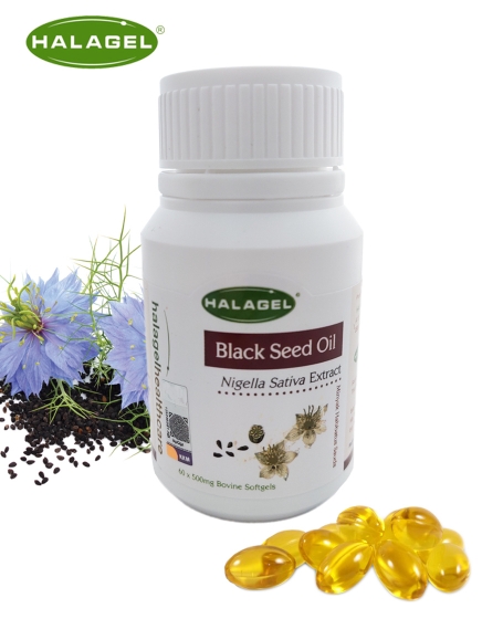 Halagel <br/> <b>Black Seed Oil (08/2023)<br/> </b> 500mg 60pcs Bovine Softgels