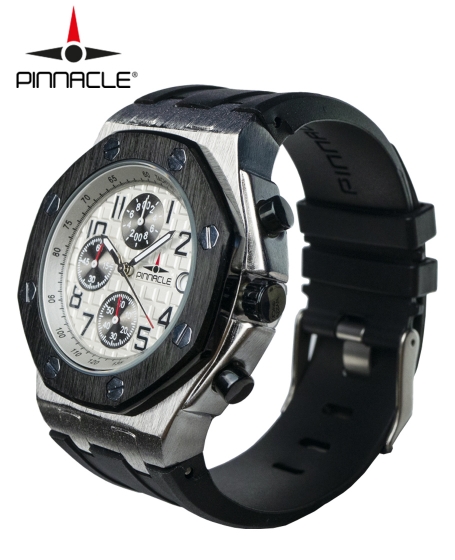Pinnacle <br/>Salute Watch <br/><b>Silver & Black 43mm</b>
