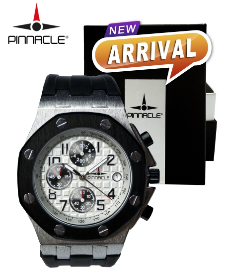 Pinnacle <br/>Salute Watch <br/><b>Silver & Black 43mm</b>